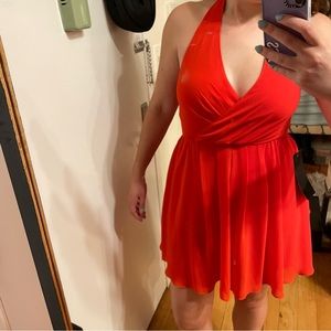 Fiery Red Bebe Cocktail Dress